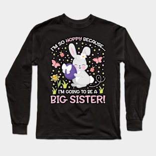 Kids Easter Big Sister Pregnancy Announcement Long Sleeve T-Shirt